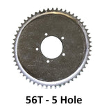 56T 5 hole sprocket for #1 HD Axle freewheel hub.