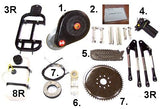 144FV Huasheng 49cc side tank Engine, 4G-1B Transmission and Rear Bracket kit.