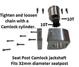 LEFT SIDE > Single Speed Seat Post Jackshaft Bracket for 4" Fat tire bike.