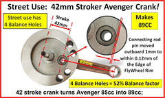 STREET AVENGER 85 42mm stroke crank = 89CC