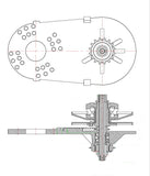 16T CVT FREEWHEEL DRIVE SPROCKET and shaft KIT