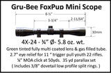 Baby Redfield Replacement > FP-1A -- 3/4" FoxPup 4X with low rings made for Chipmunks, Win 63 & Br Mico LA