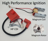 High performance 4 microfarad CDI, fine wire Fat Magneto coil and High Flux Rotor Kit