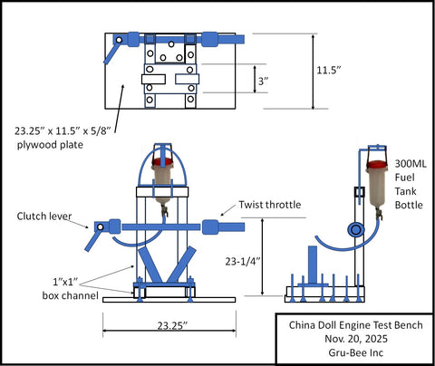 300ML Fuel tank for engine test stand