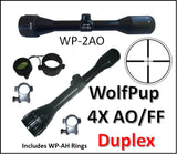 WP-2AO >  Duplex reticle - WolfPup 4X AO and Fast Focus   3/4" tube