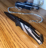 Pocket Knife with clip on chain