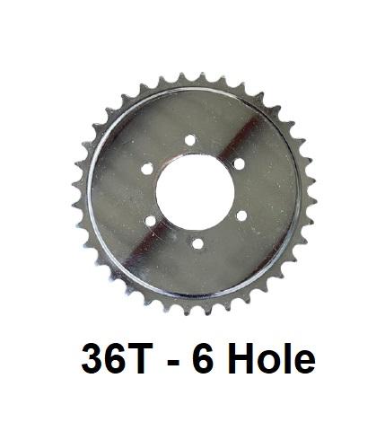 36T 6 hole sprocket for #2 HD Axle Solid Hub
