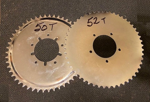 50T and 52T > 5-hole sprockets  > 2 for the price of one
