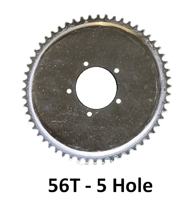 56T 5 hole sprocket for #1 HD Axle freewheel hub.