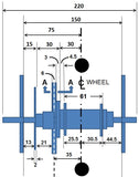 35-1 metric threaded Hub for Disc Brake Attachment on HD AXLE