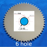 44 Teeth 6 Hole Flat Chrome Sprocket