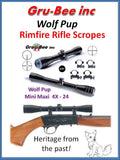 Baby Redfield Replacement > WP-5A  3/4" WolfPup 4X EL Duplex Scope with LOW rings & lens covers