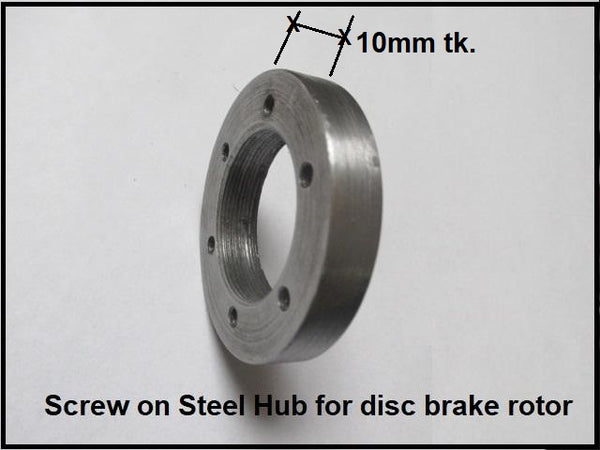 Disc brake rotor hub for 1.375-24 English threads | GruBee Inc