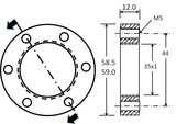 35-1 metric threaded Hub for Disc Brake Attachment on HD AXLE