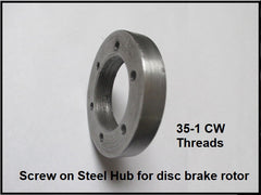 1.375-24 Standard English Thread Screw on Steel Hub for disc brake rotor.