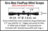 FP-1A  3/4" Compact FoxPup 4X-24 scope _____ scaled down for youth model 22's