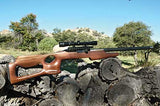Baby Redfield Replacement > WP-5A  3/4" WolfPup 4X EL Duplex Scope with LOW rings & lens covers