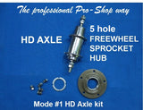 HD axle Model #1 with freewheel hub.