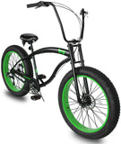 FOR SALE; Multi Speed Motorized 4" Fat Tire 26" Micargi Slugo SS 7 Speed bike, Steel frame