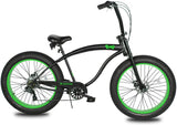 FOR SALE; Multi Speed Motorized 4" Fat Tire 26" Micargi Slugo SS 7 Speed bike, Steel frame