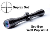 Baby Redfield replacement WP-1A  3/4" WolfPup 4X Duplex Dot Scope with high rings & lens covers