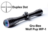 WP-1A  3/4" WolfPup 4X Duplex Dot Scope with rings & lens covers