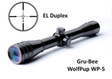 Baby Redfield Replacement > WP-5A  3/4" WolfPup 4X EL Duplex Scope with LOW rings & lens covers