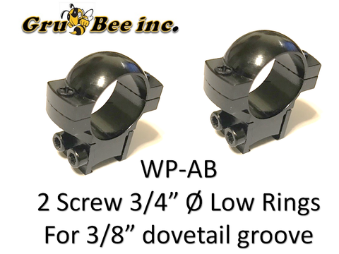 WP-AB  Low Mount, 2 screw, Browning Type 3/4" dia. Split Rings