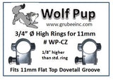 11mm dovetail 3/4" rings for a CZ455 22 rifle.