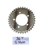 36T 5 hole sprocket for use with freewheel hub only