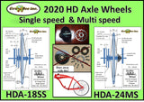 HD axle Model #1 with freewheel hub.
